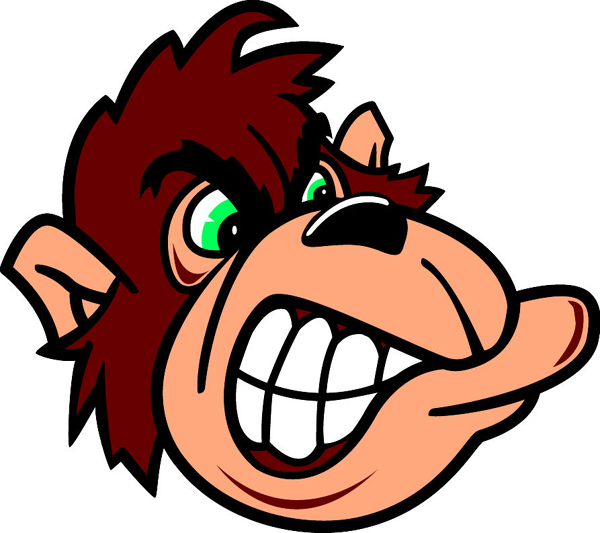 Gorilla Head 1 mascot sports sticker. Show your team pride!